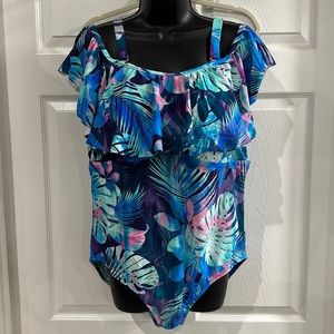 Multi colored one piece swimsuit